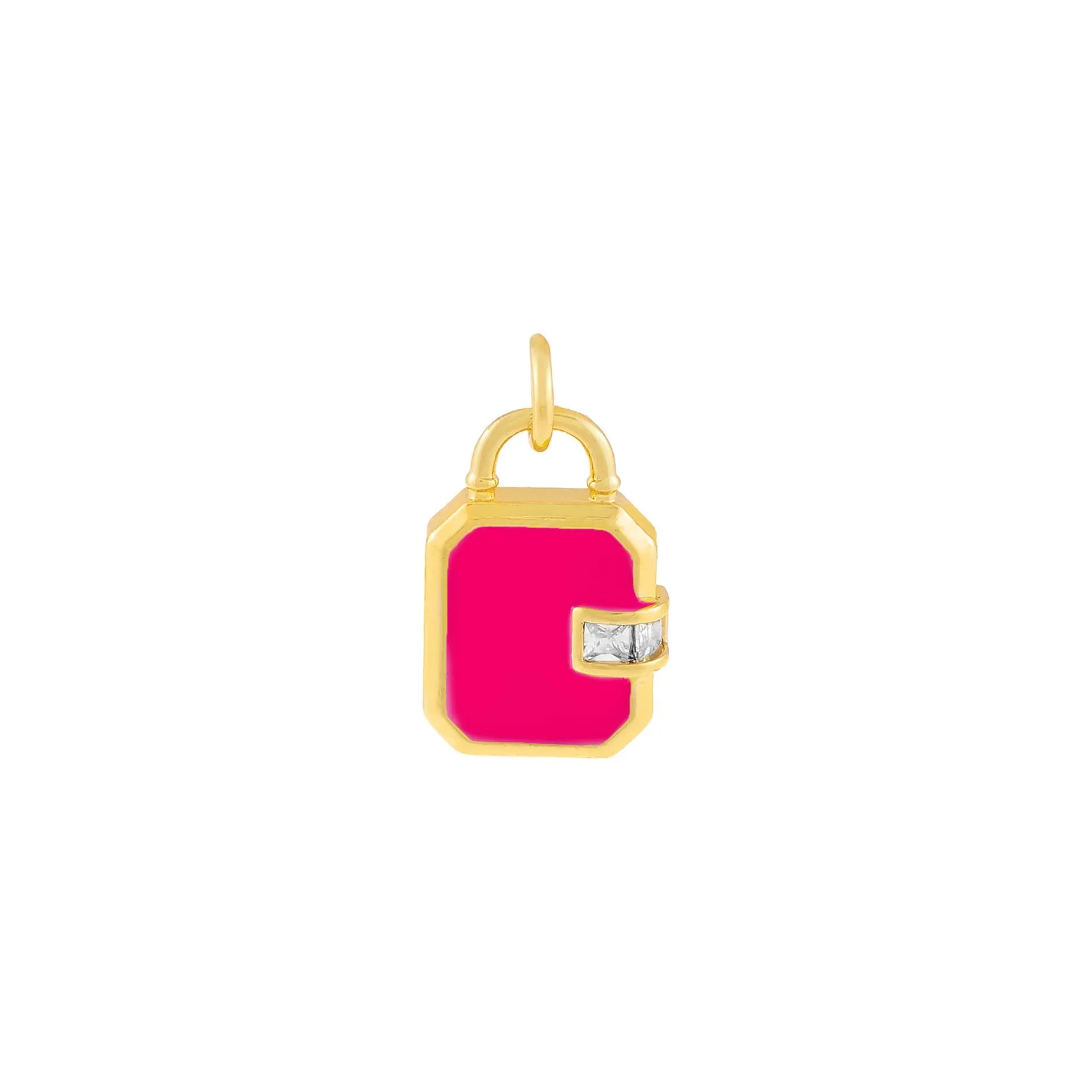 CZ Enamel Lock Charm