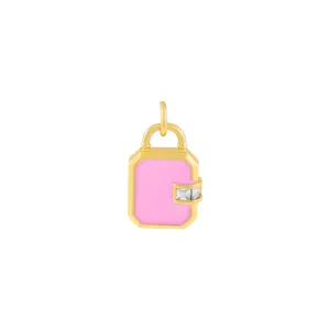 CZ Enamel Lock Charm