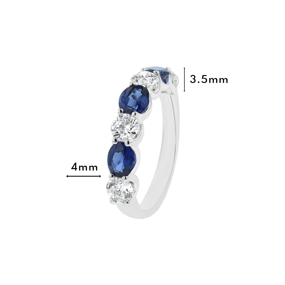 Diamond & Sapphire Alternating Ring
