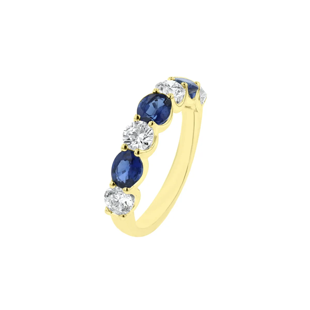 Diamond & Sapphire Alternating Ring