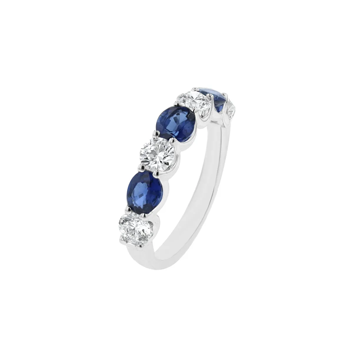 Diamond & Sapphire Alternating Ring