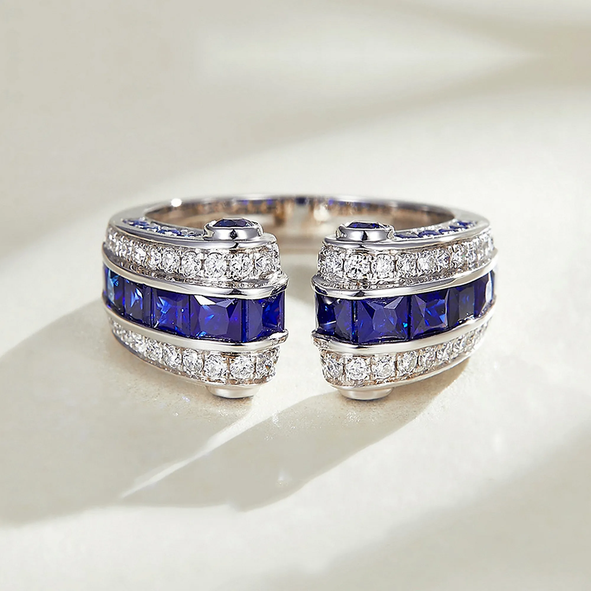 Diamond and Sapphire Ionic Ring