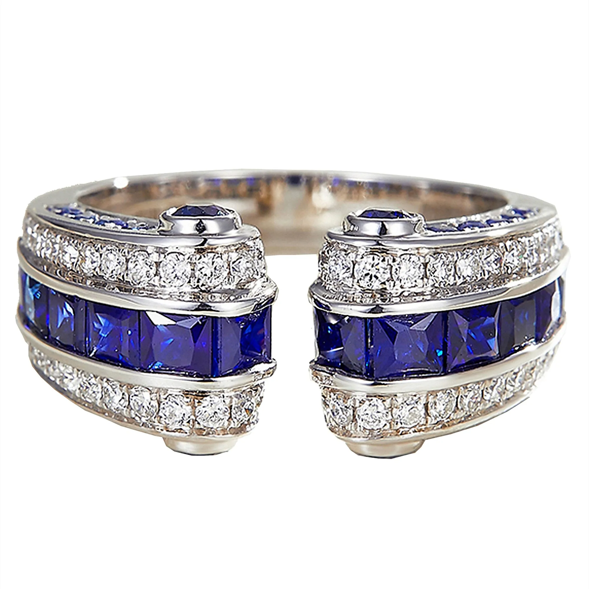 Diamond and Sapphire Ionic Ring