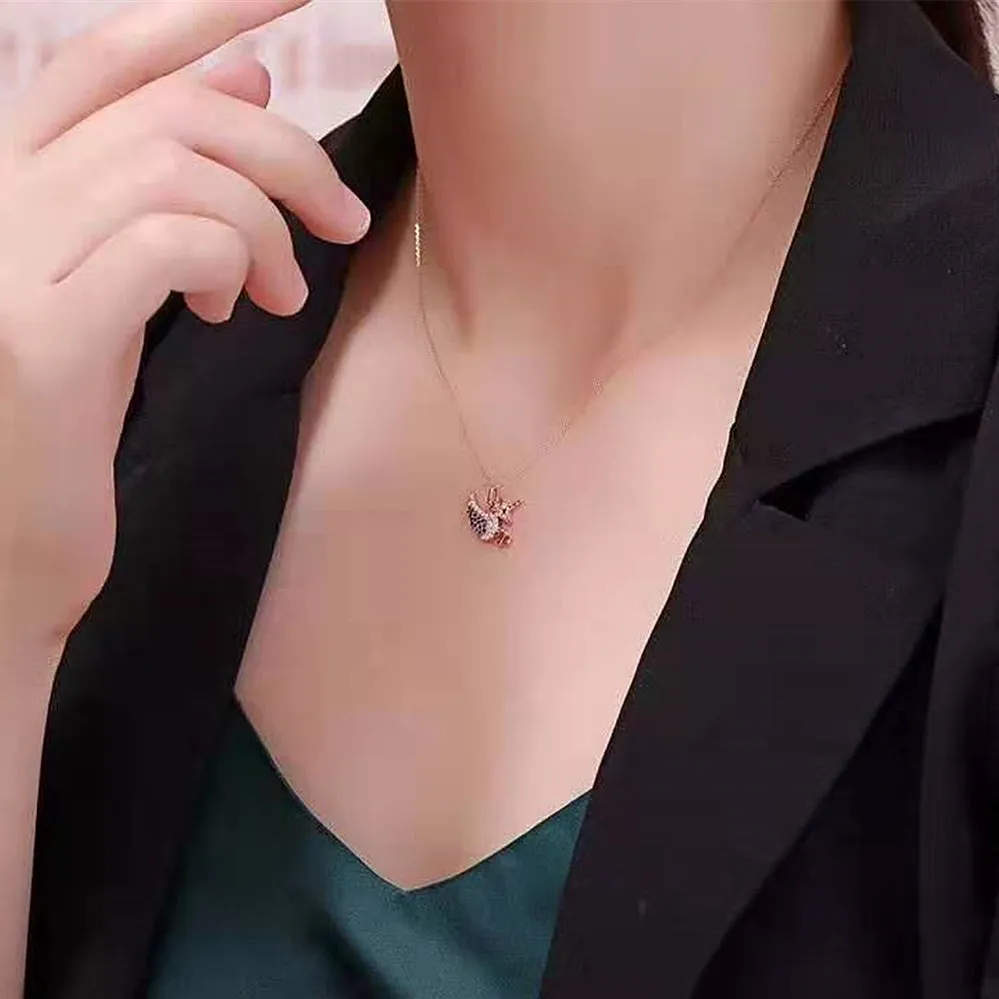 Diamond and Sapphire Unicorn Pendant Necklace