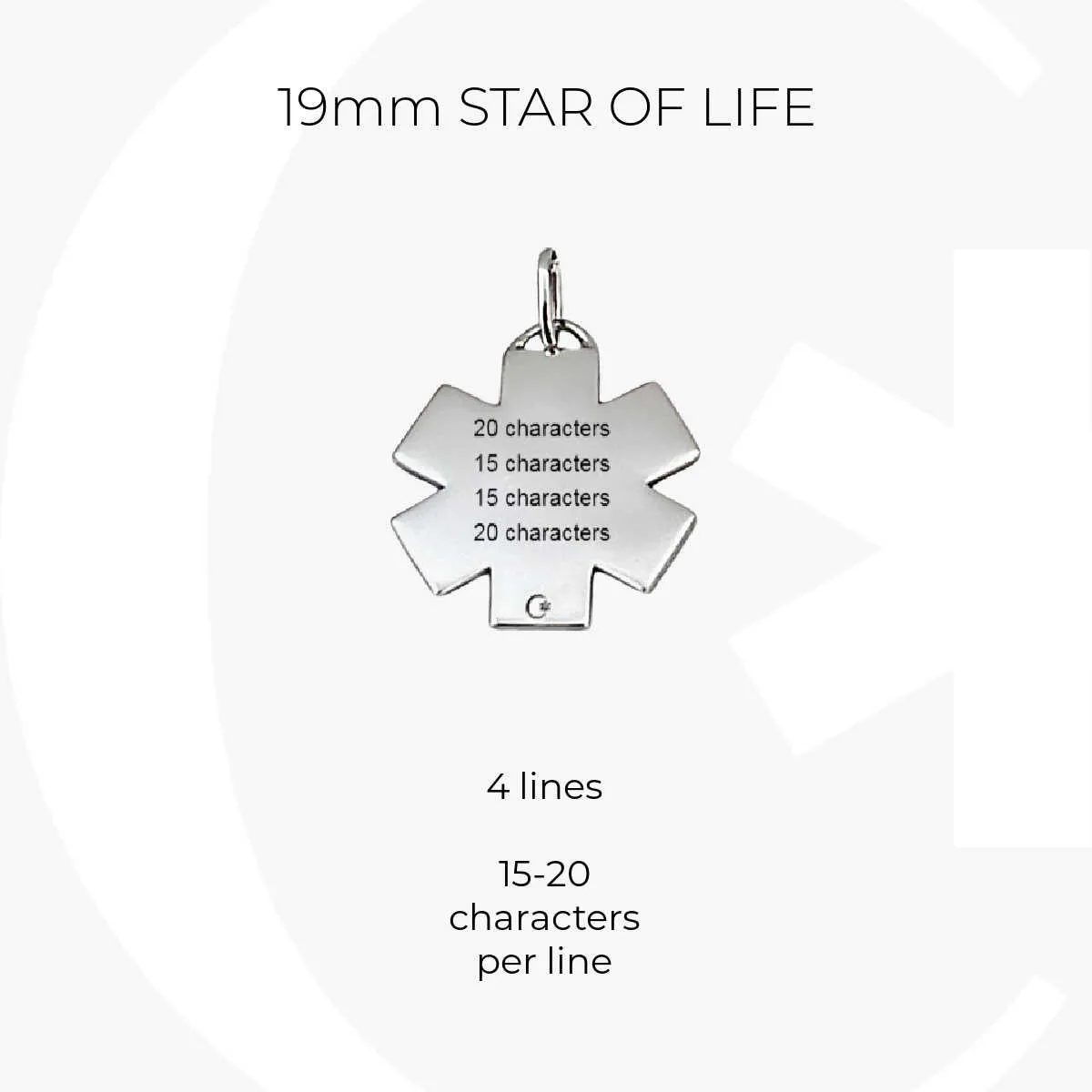 Diamond Medical ID Charm in Gold with Ruby