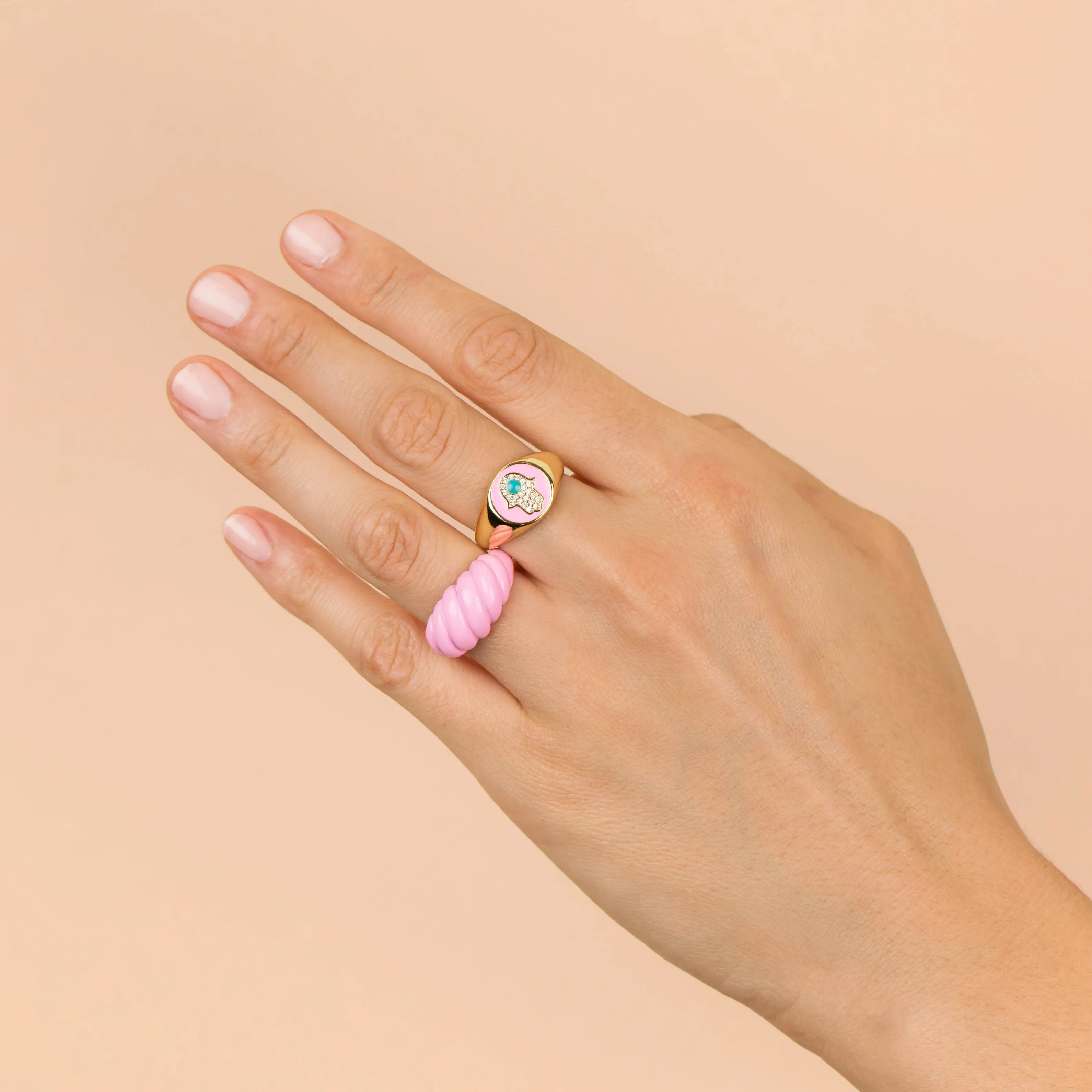 Enamel Braided Dome Ring