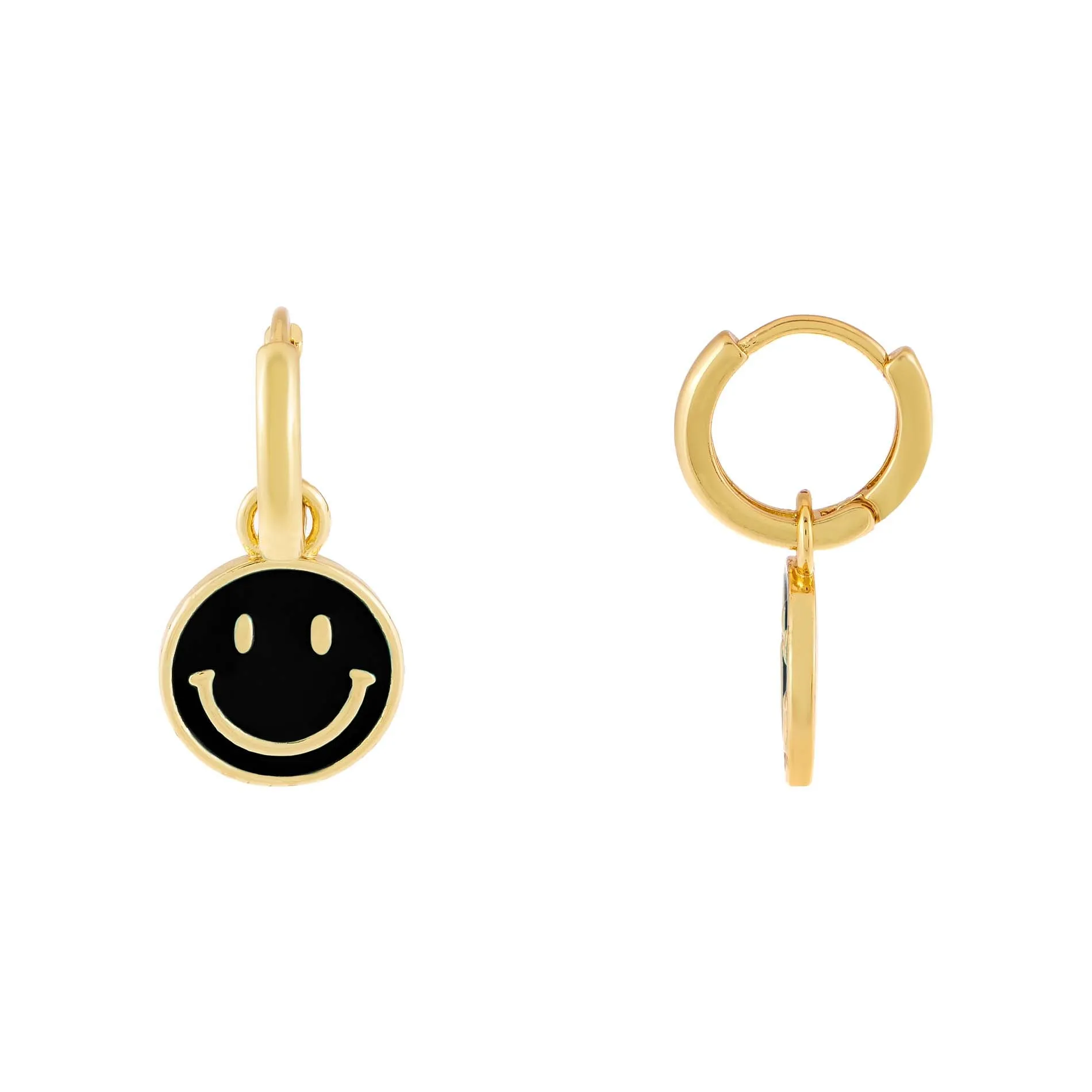 Enamel Smiley Face Huggie Earring
