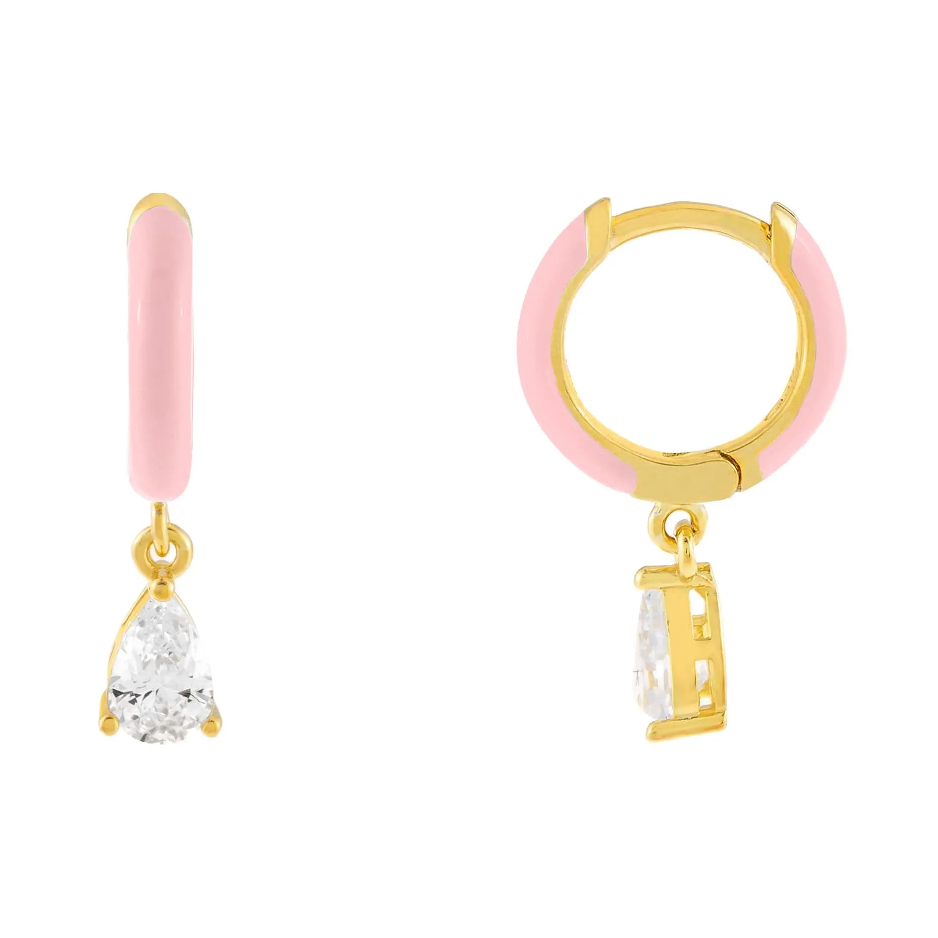 Enamel Teardrop Huggie Earring