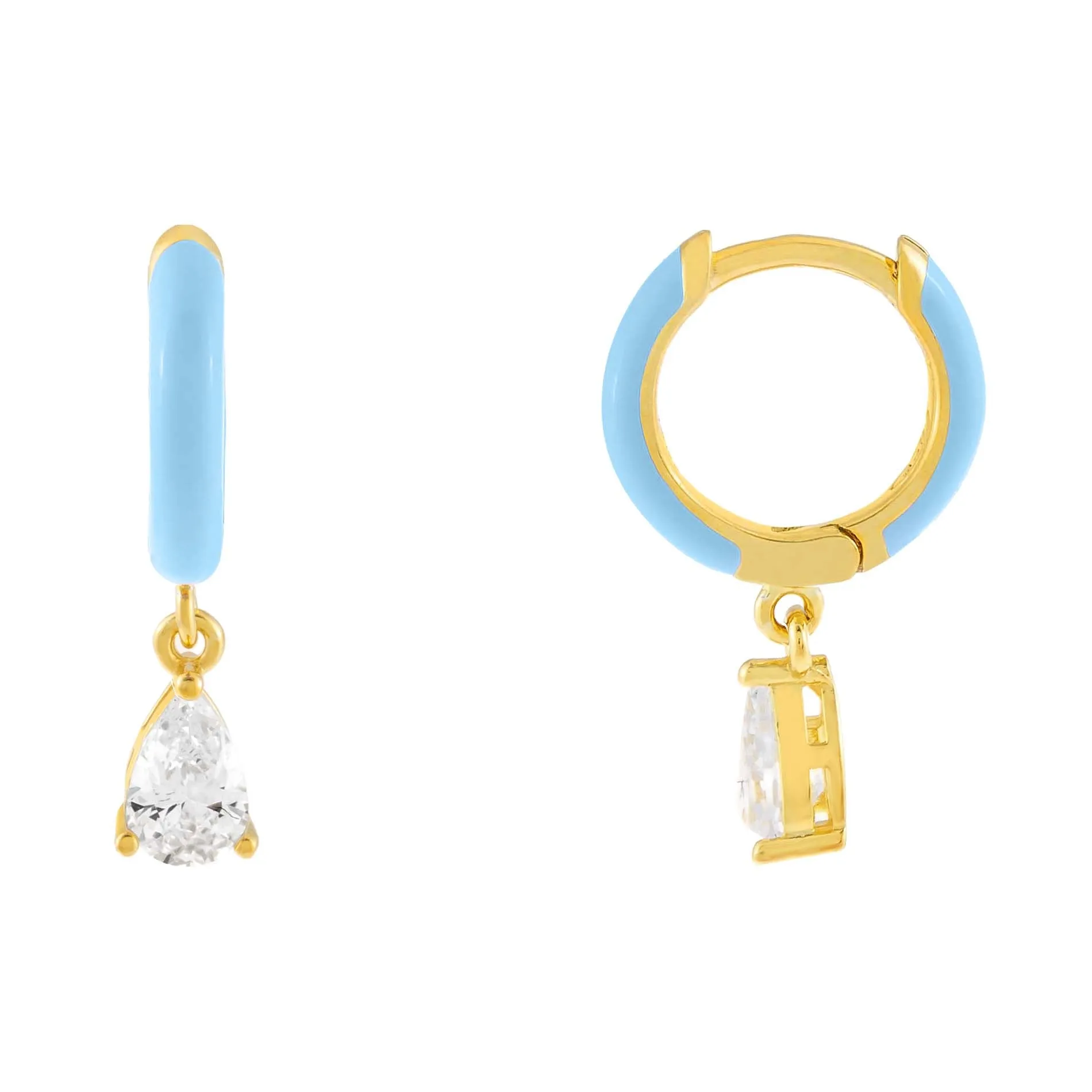 Enamel Teardrop Huggie Earring