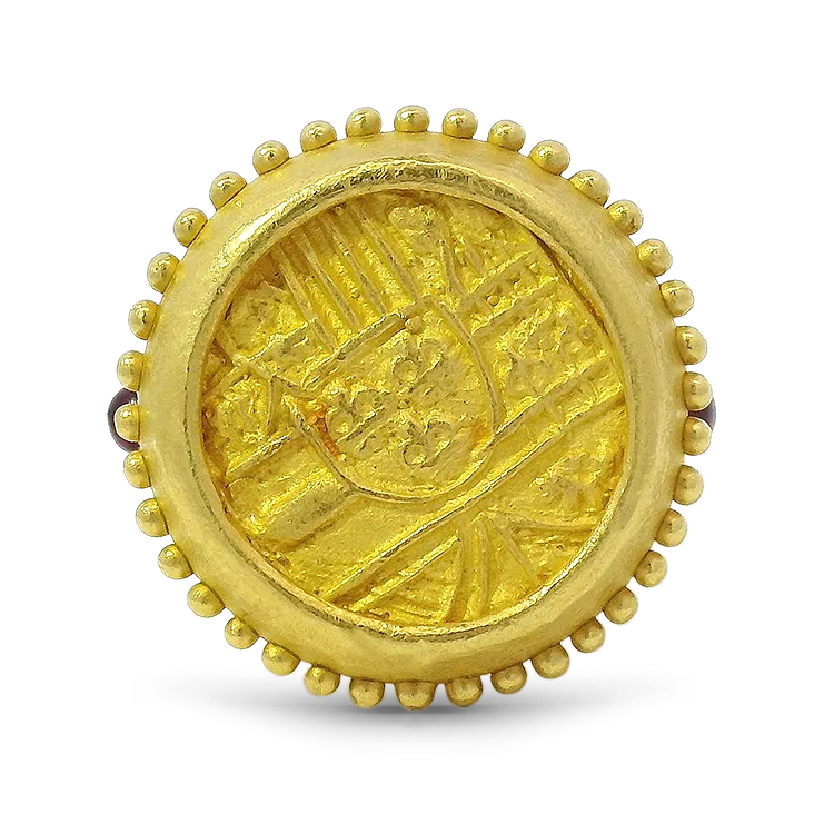 Estate Denise Roberge 22k Yellow Gold Coin Ring