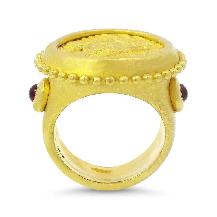 Estate Denise Roberge 22k Yellow Gold Coin Ring
