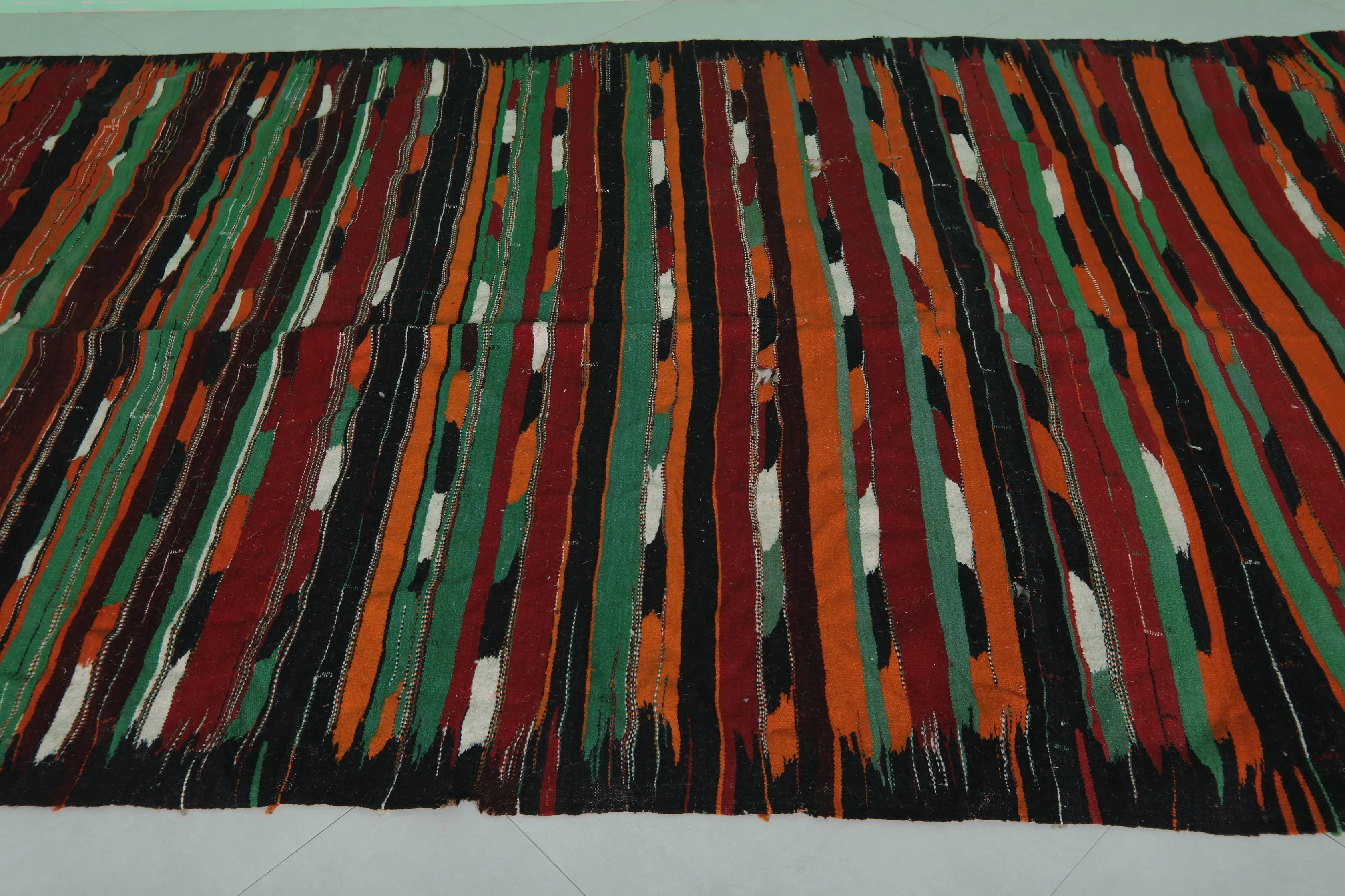 Fabulous Moroccan Flat Woven Rug - 5.9FT X 12.5FT