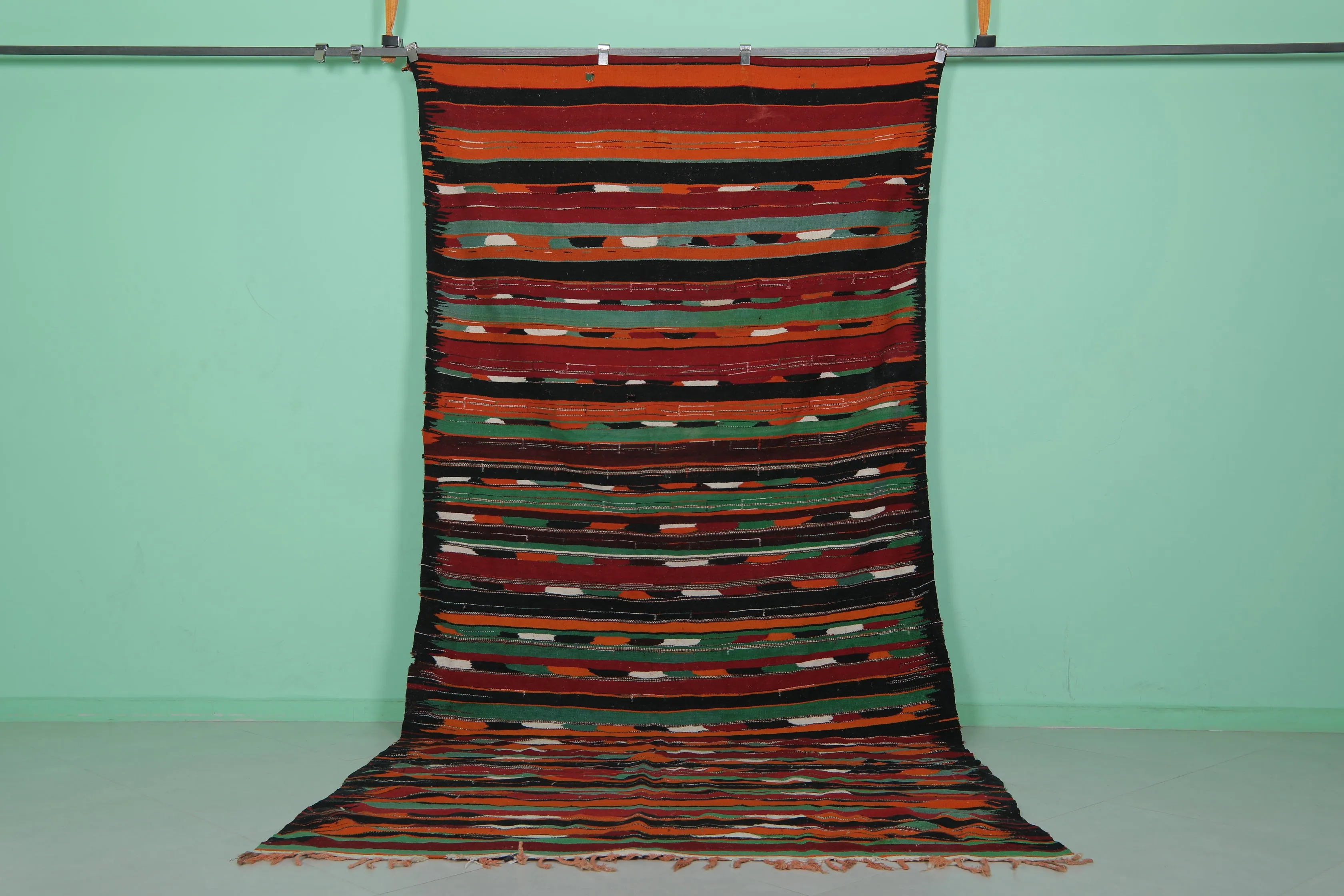 Fabulous Moroccan Flat Woven Rug - 5.9FT X 12.5FT