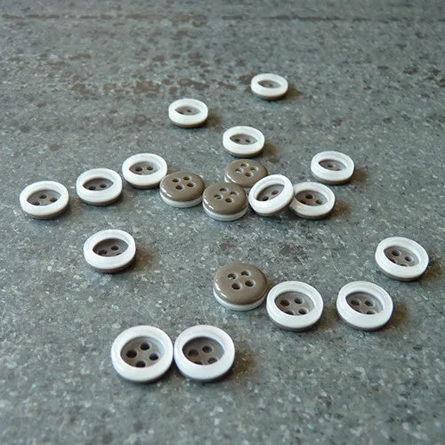 Fashion Rim Button - White
