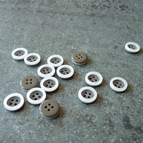 Fashion Rim Button - White