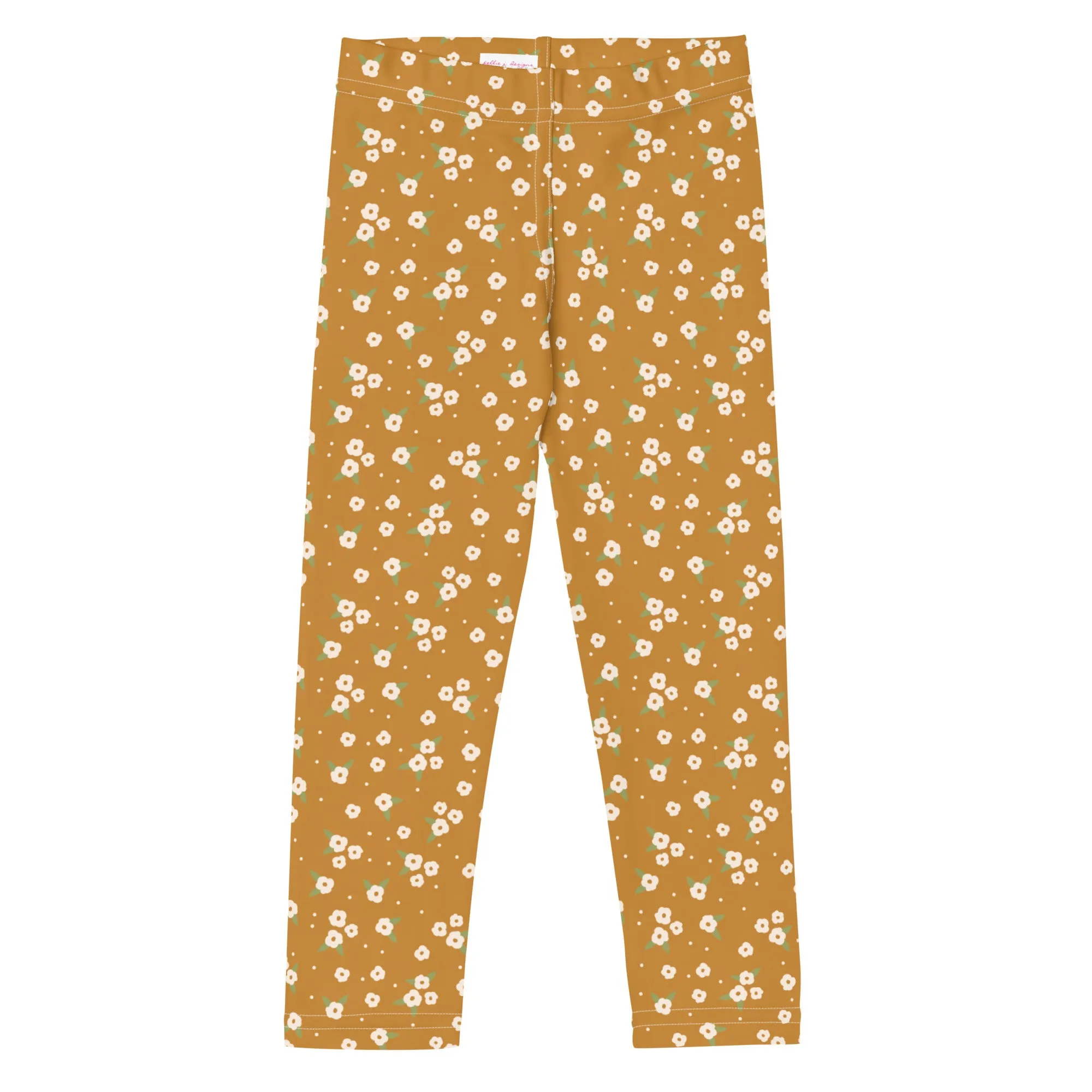 Field of Gold Floral Kid's Leggings (2T-7)