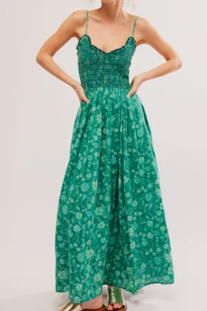 Free People: Sweet Nothings Midi in Forest Combo