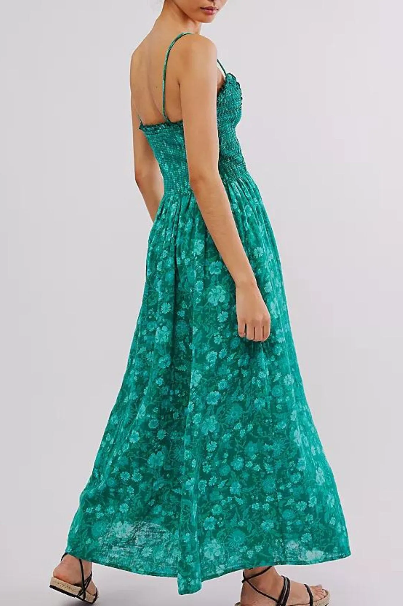 Free People: Sweet Nothings Midi in Forest Combo