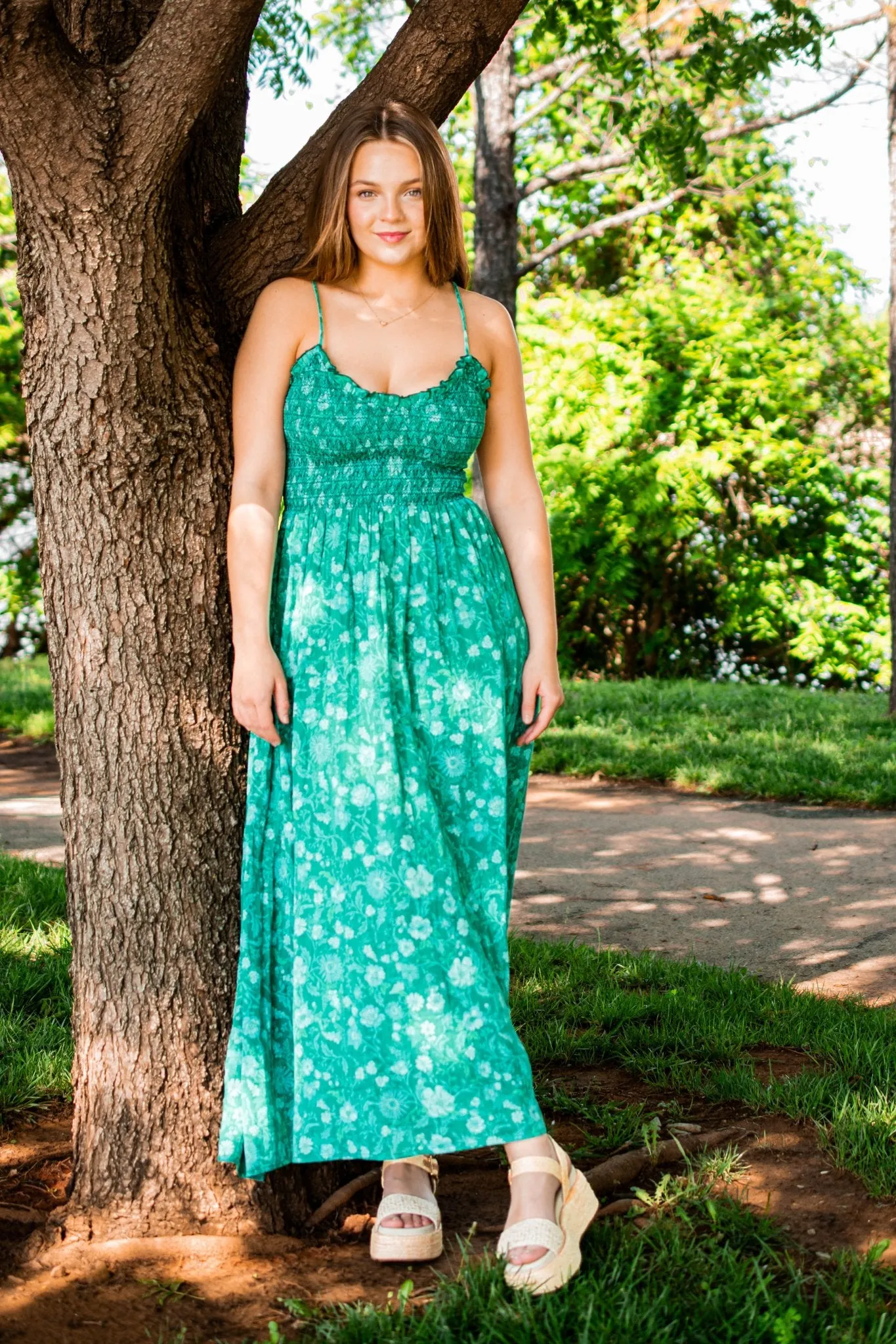 Free People: Sweet Nothings Midi in Forest Combo