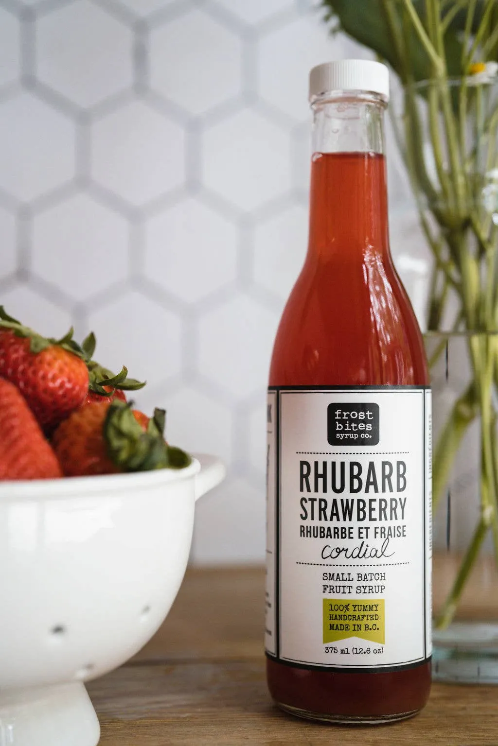 Frost Bite Syrup Co Rhubarb Strawberry Cordial 375ml
