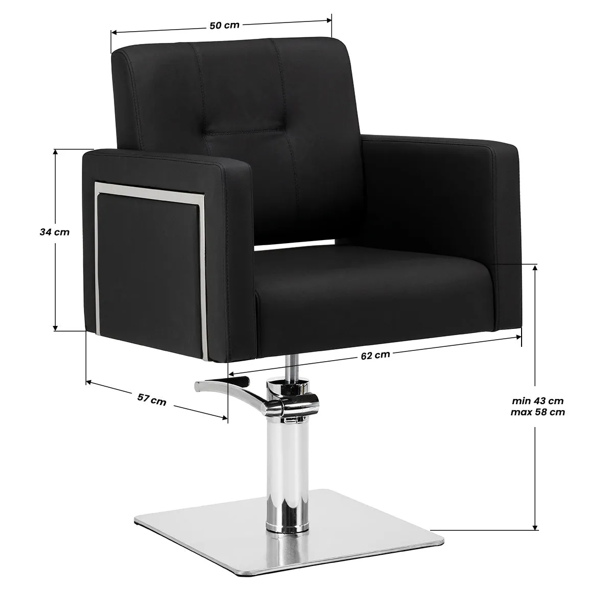 Gabbiano Hairdressing Chair Bergamo Black