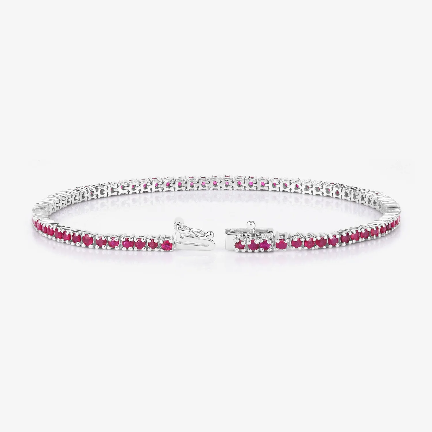 Genuine Pink Ruby Tennis Bracelet