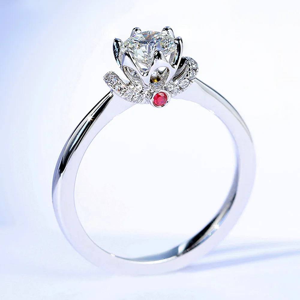 GIA Diamond Side Stone Engagement Ring