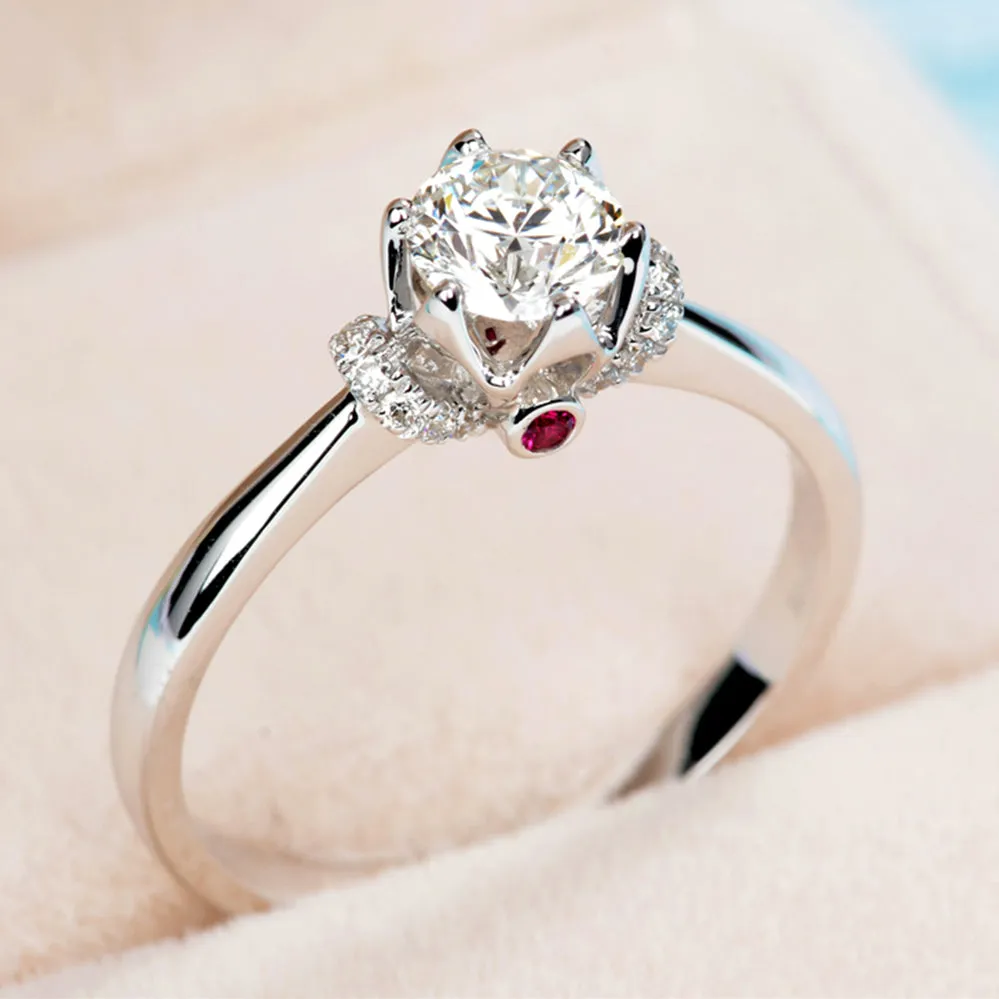 GIA Diamond Side Stone Engagement Ring