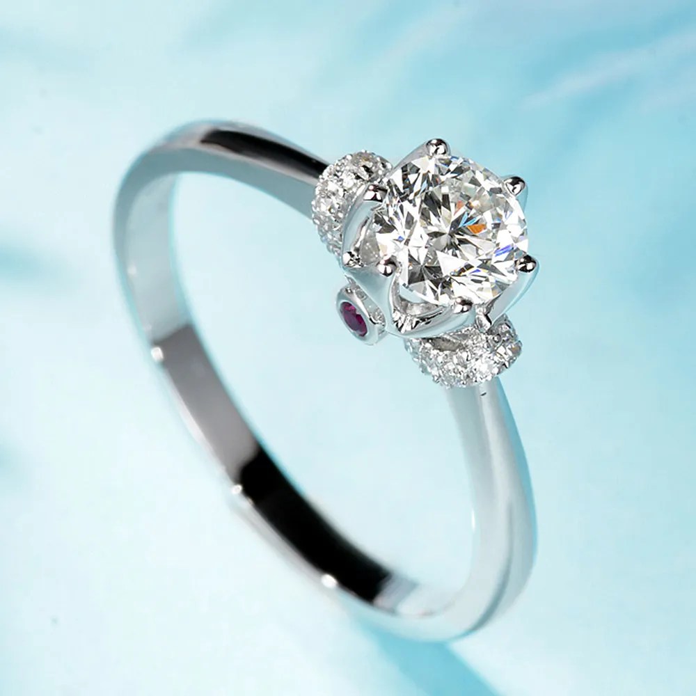 GIA Diamond Side Stone Engagement Ring