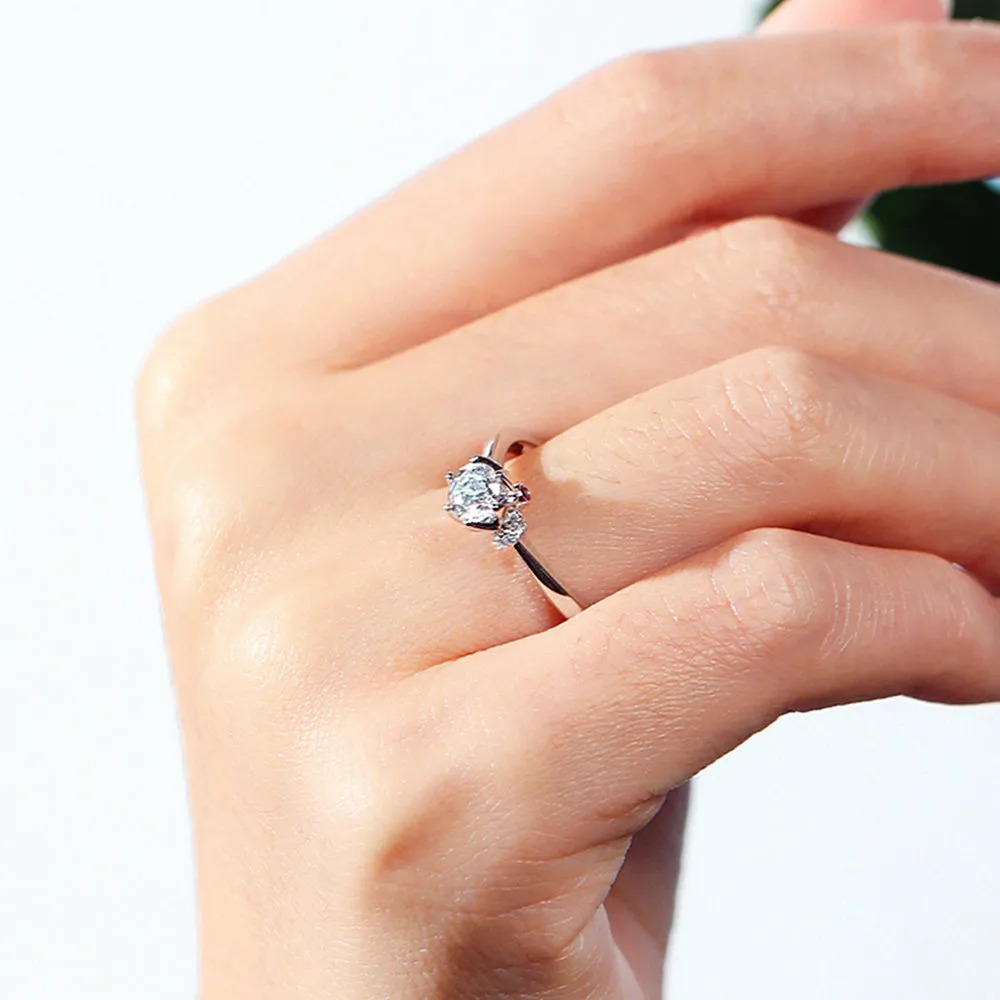 GIA Diamond Side Stone Engagement Ring