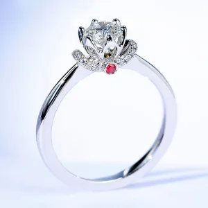 GIA Diamond Side Stone Engagement Ring