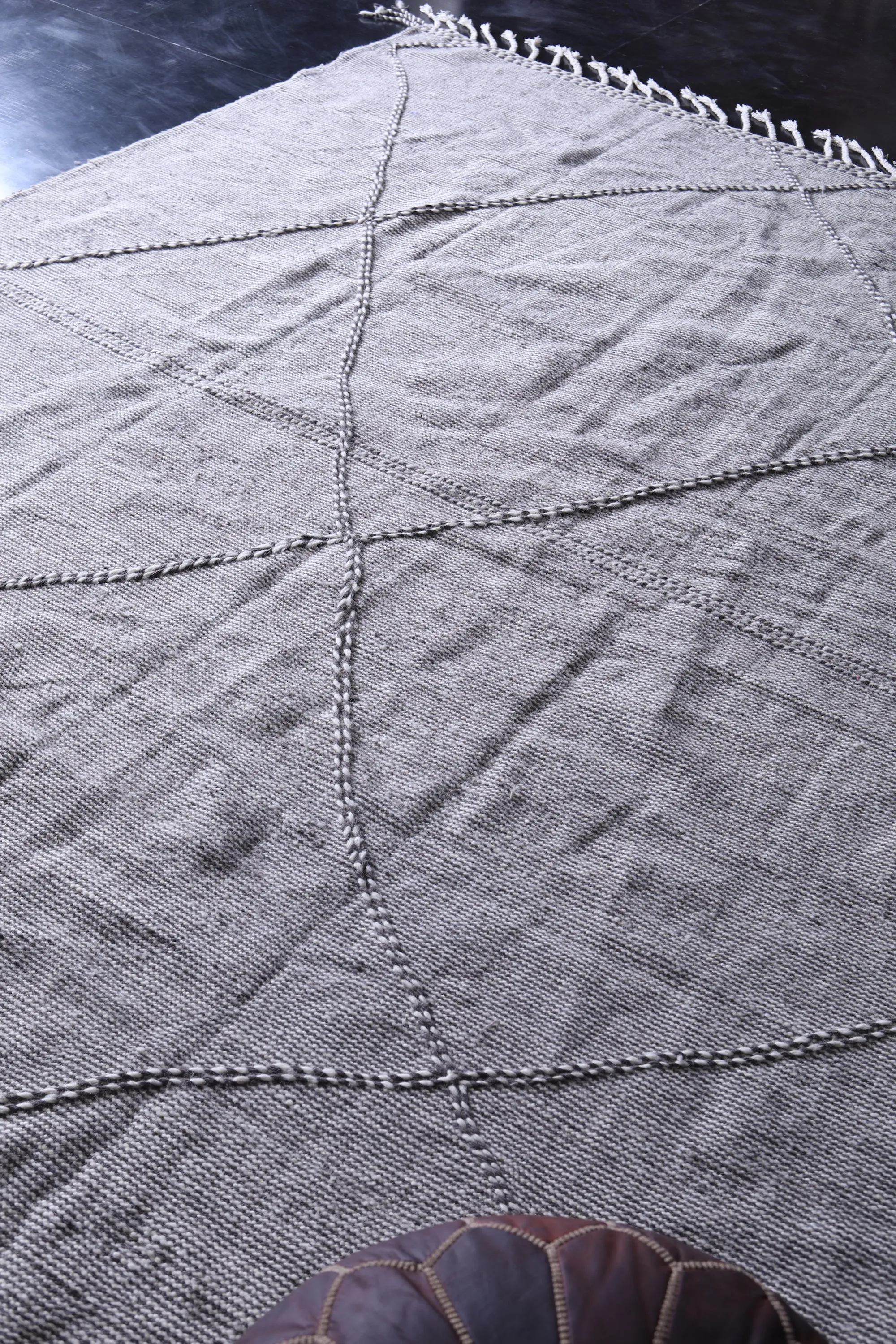 Gray Kilim rug - Moroccan rug -  All wool
