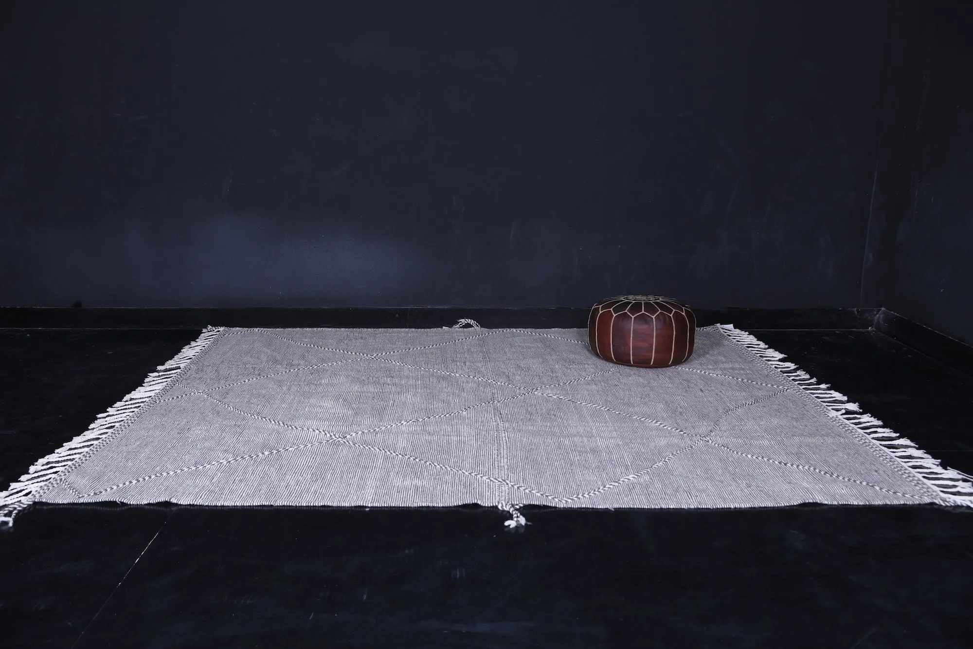 Gray Kilim rug - Moroccan rug -  All wool