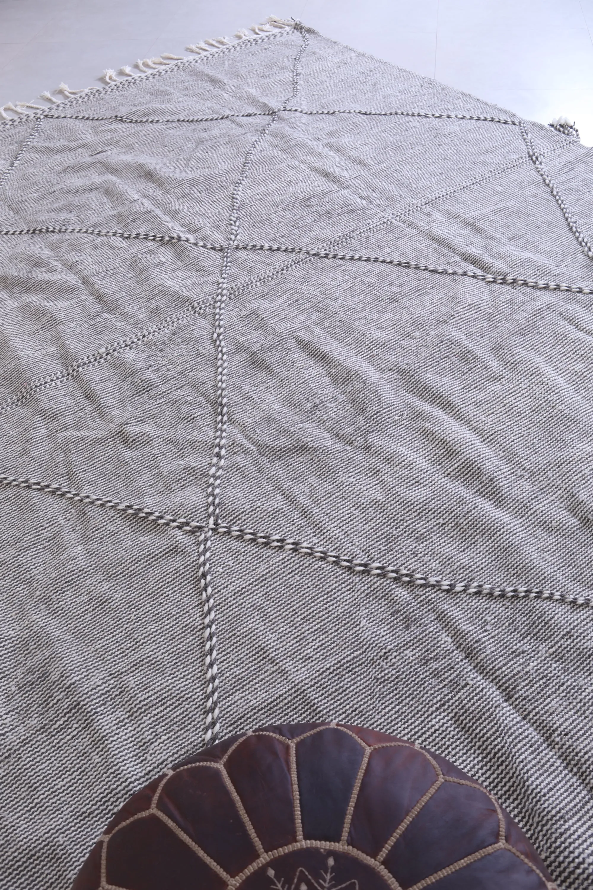 Gray Kilim rug - Moroccan rug -  All wool