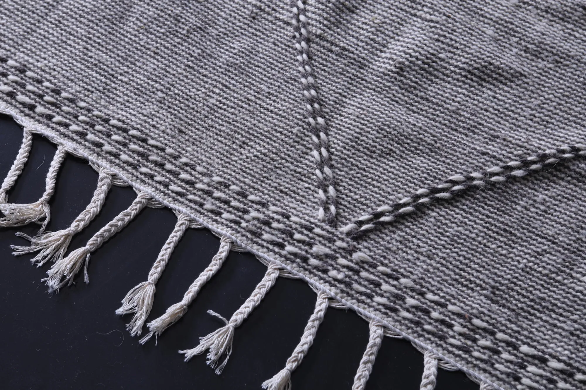 Gray Kilim rug - Moroccan rug -  All wool