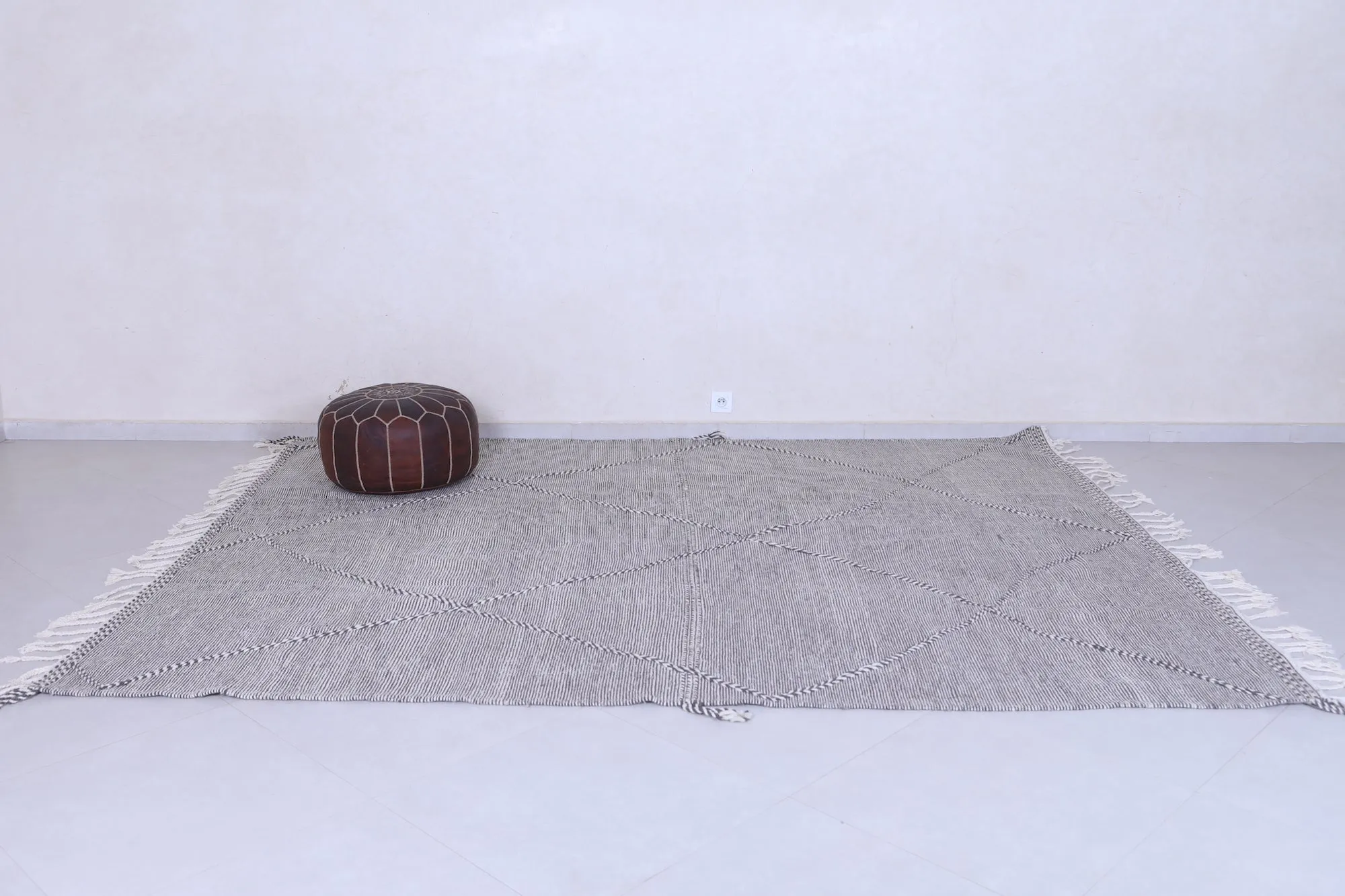 Gray Kilim rug - Moroccan rug -  All wool