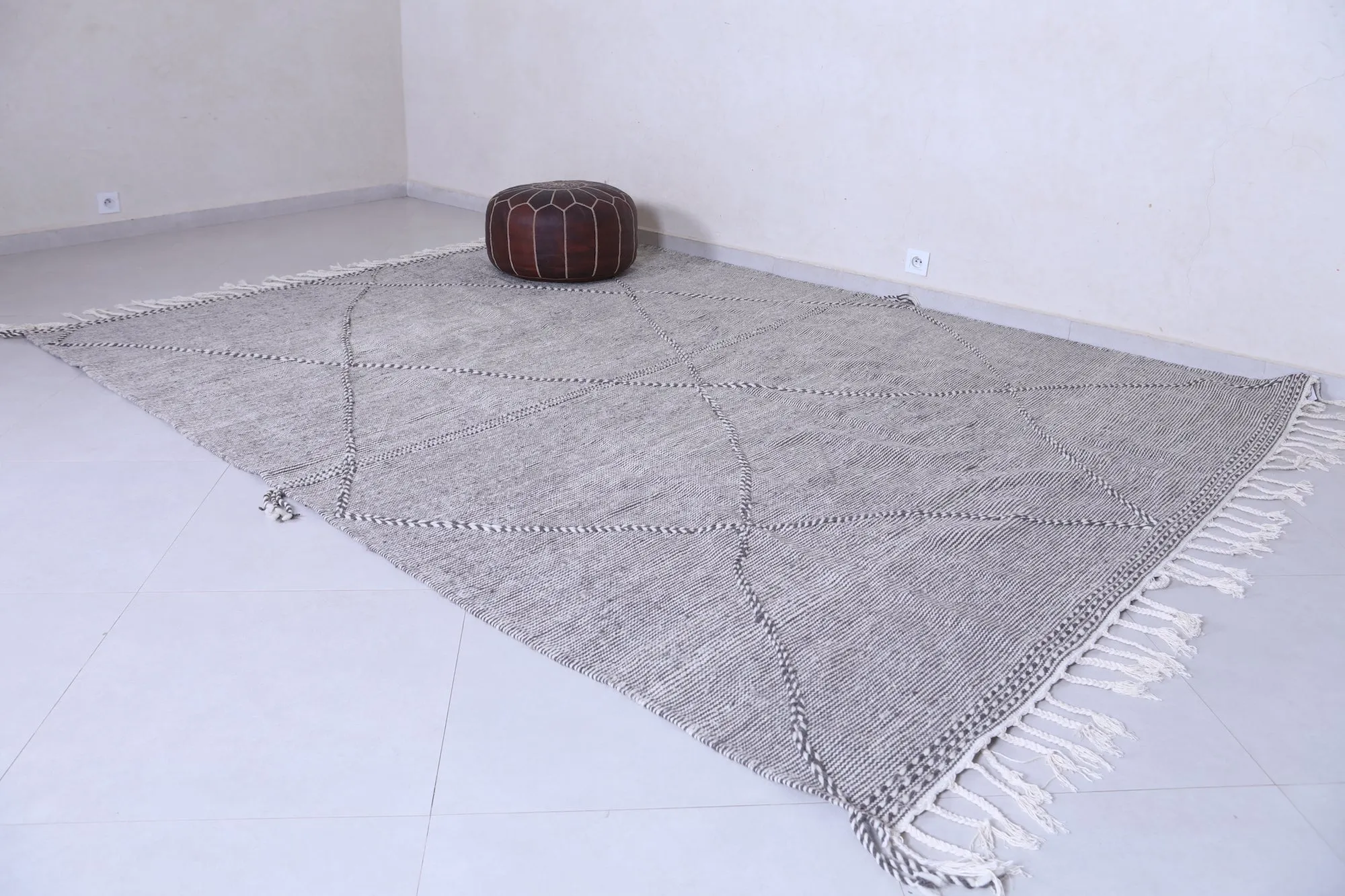 Gray Kilim rug - Moroccan rug -  All wool