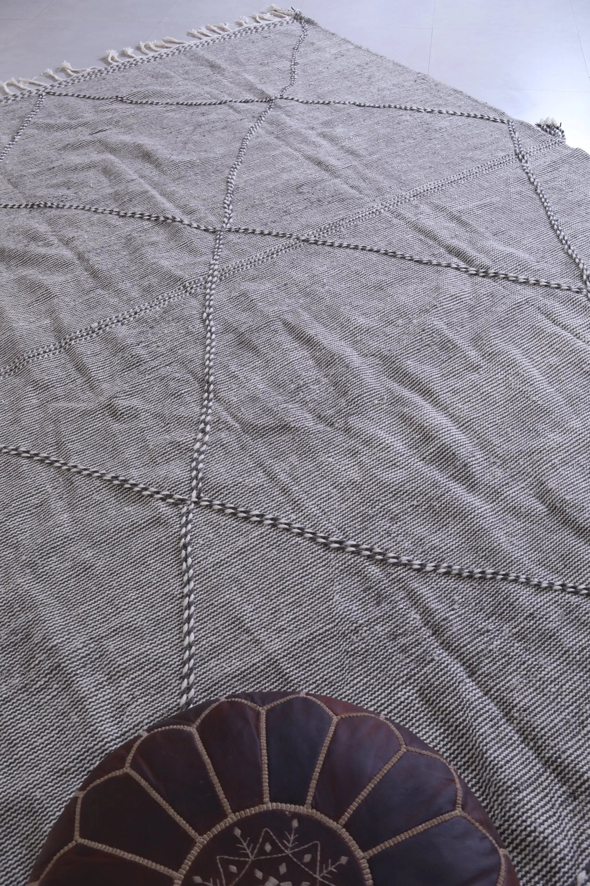 Gray Kilim rug - Moroccan rug -  All wool