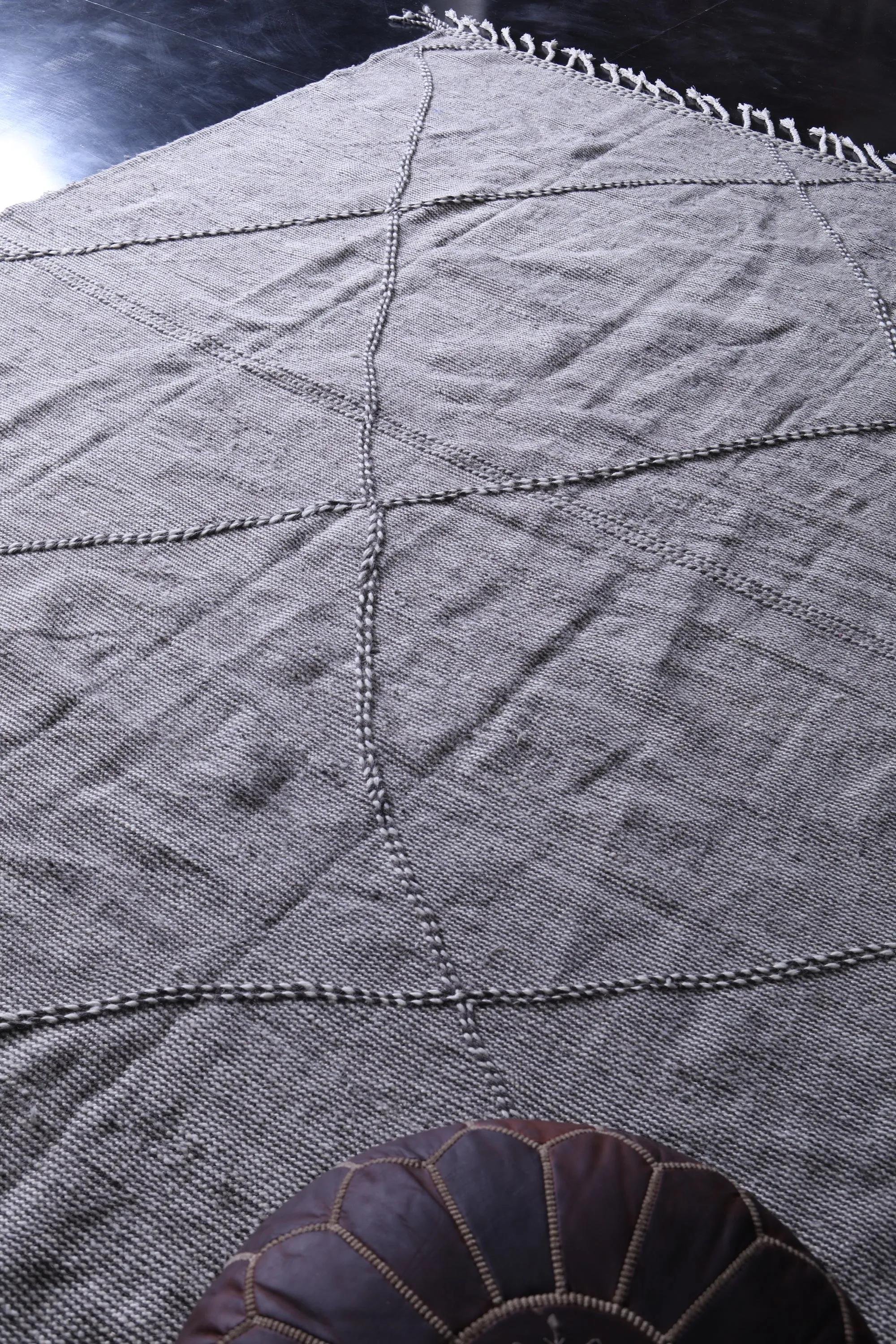 Gray Kilim rug - Moroccan rug -  All wool