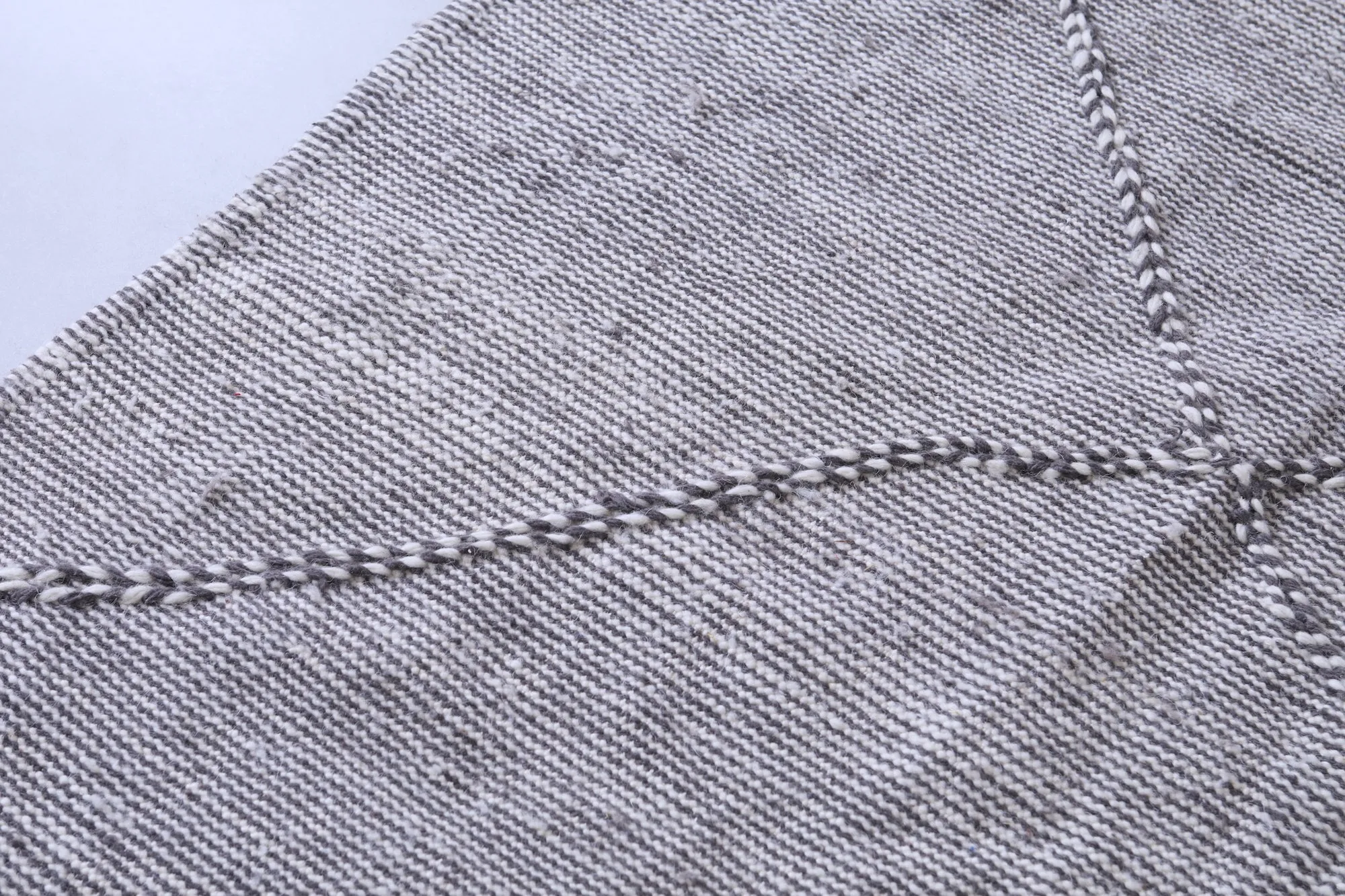 Gray Kilim rug - Moroccan rug -  All wool