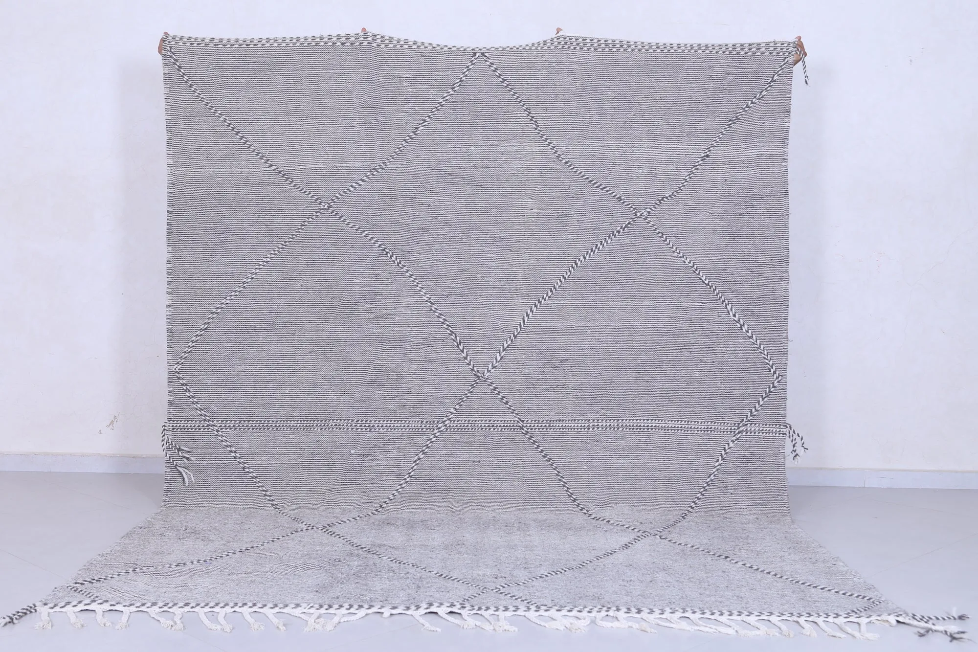 Gray Kilim rug - Moroccan rug -  All wool