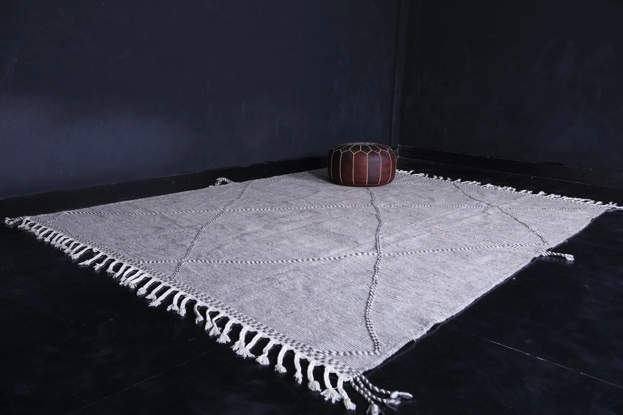 Gray Kilim rug - Moroccan rug -  All wool