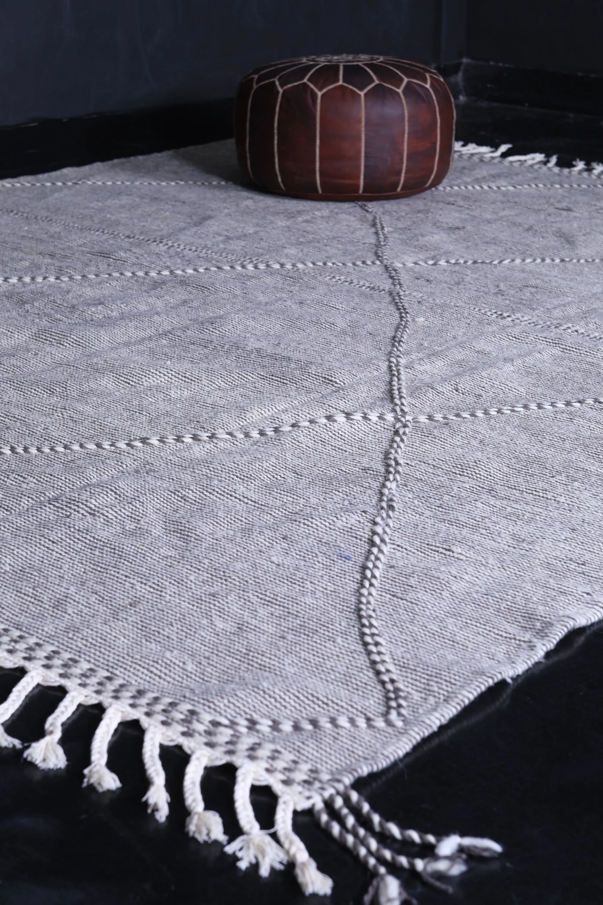 Gray Kilim rug - Moroccan rug -  All wool