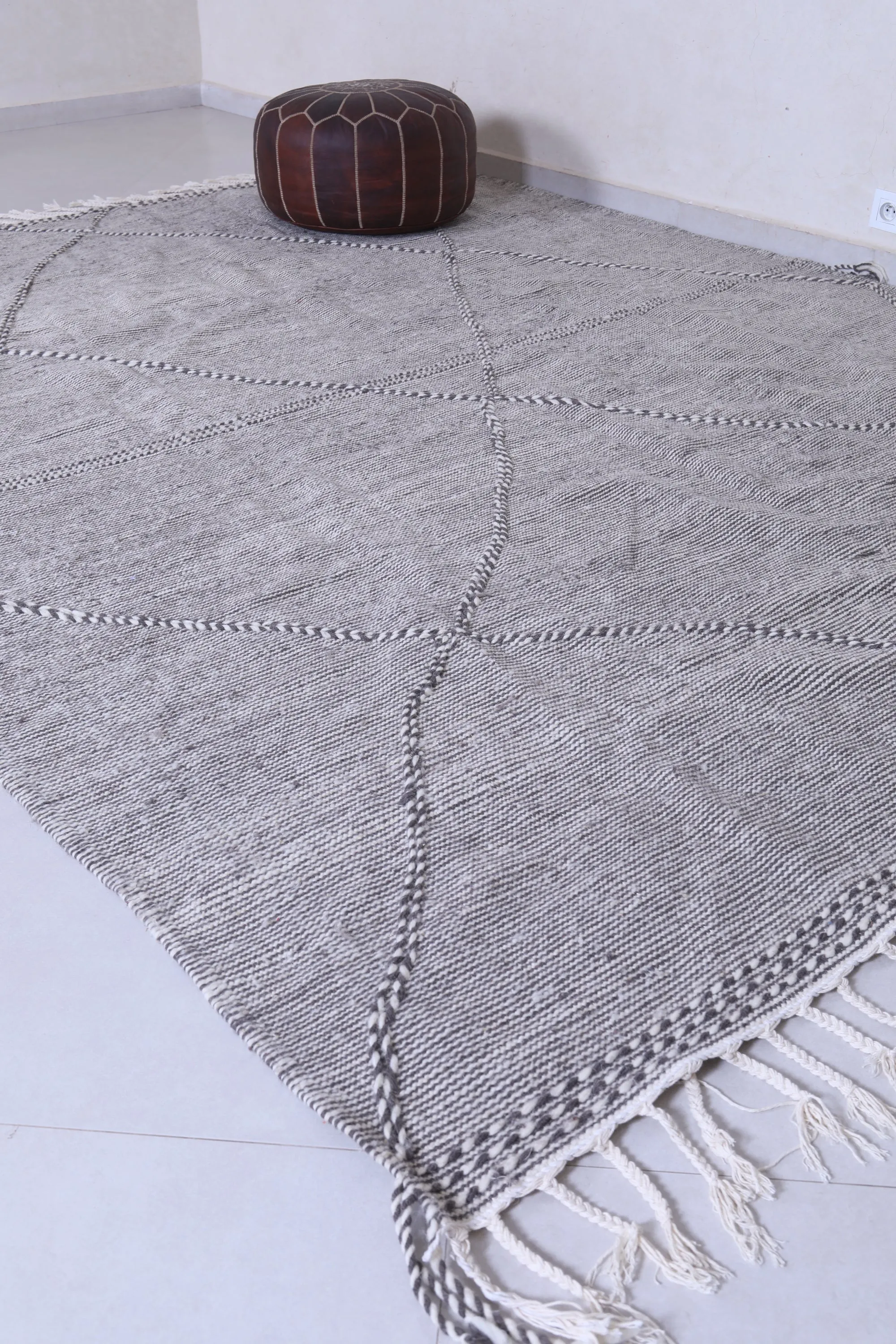 Gray Kilim rug - Moroccan rug -  All wool