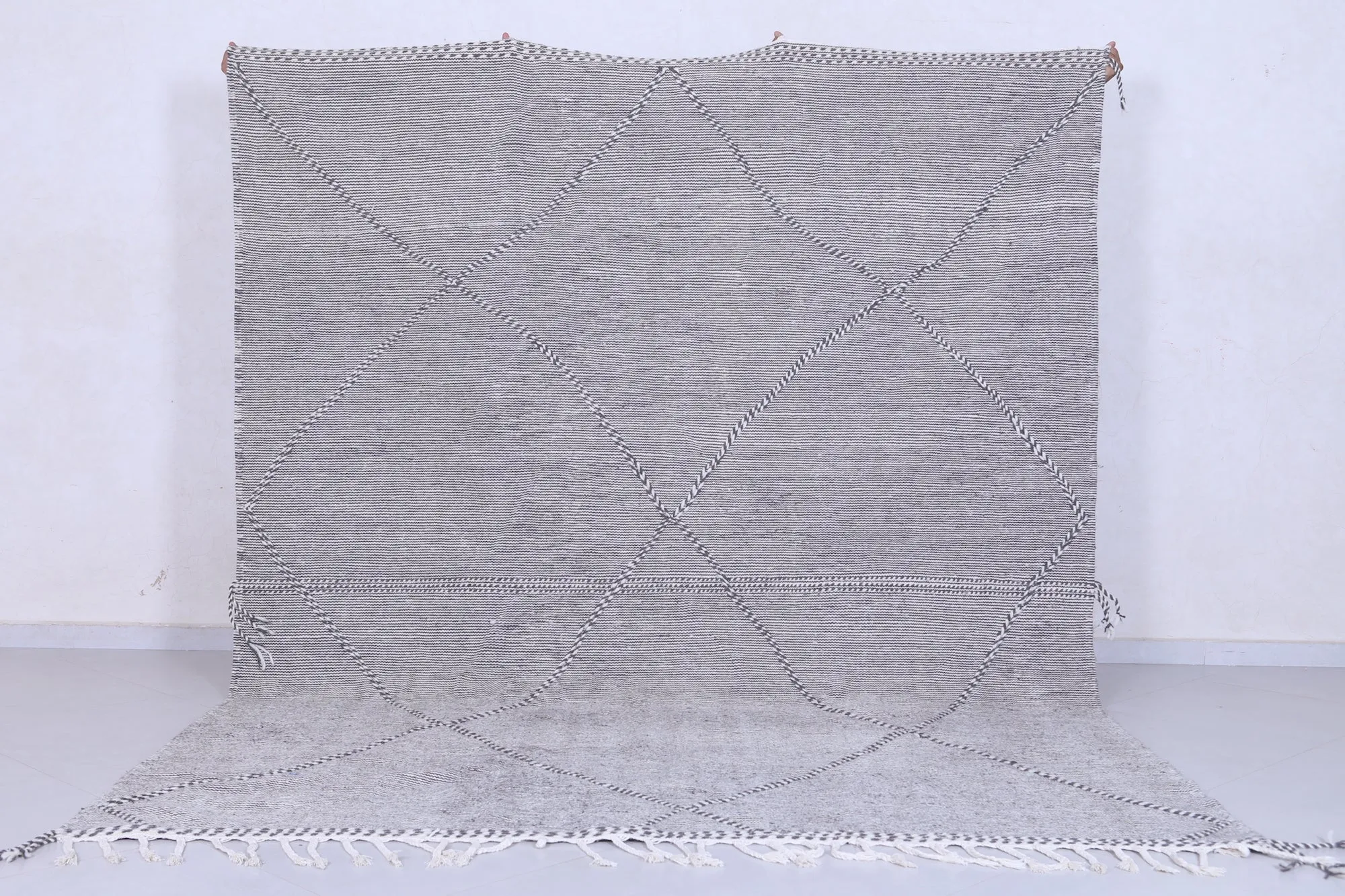 Gray Kilim rug - Moroccan rug -  All wool