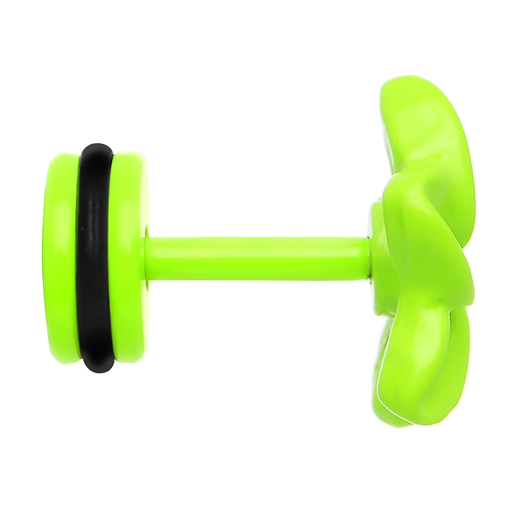 Green Neon Enamel Swirling Star Cheater Plug
