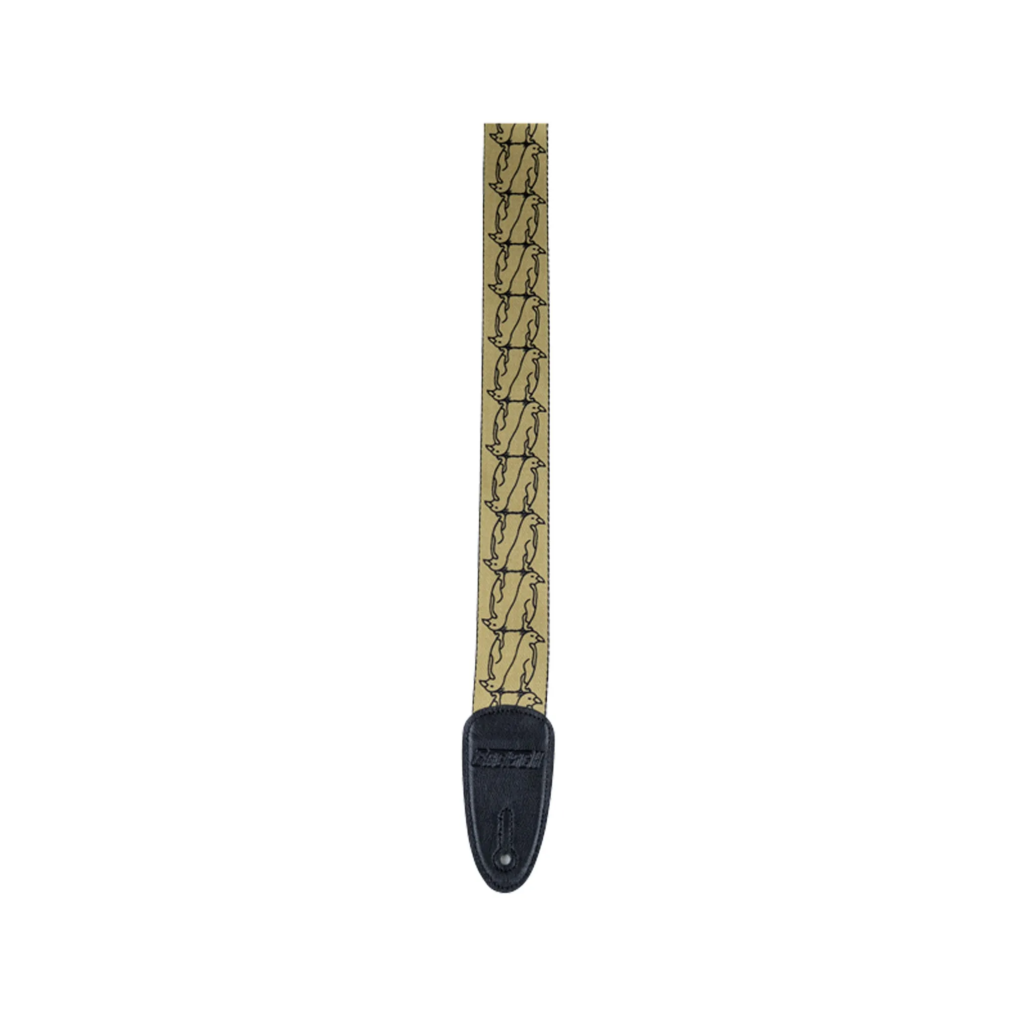 Gretsch Logo Double Penguin Guitar Strap, Gold/Black