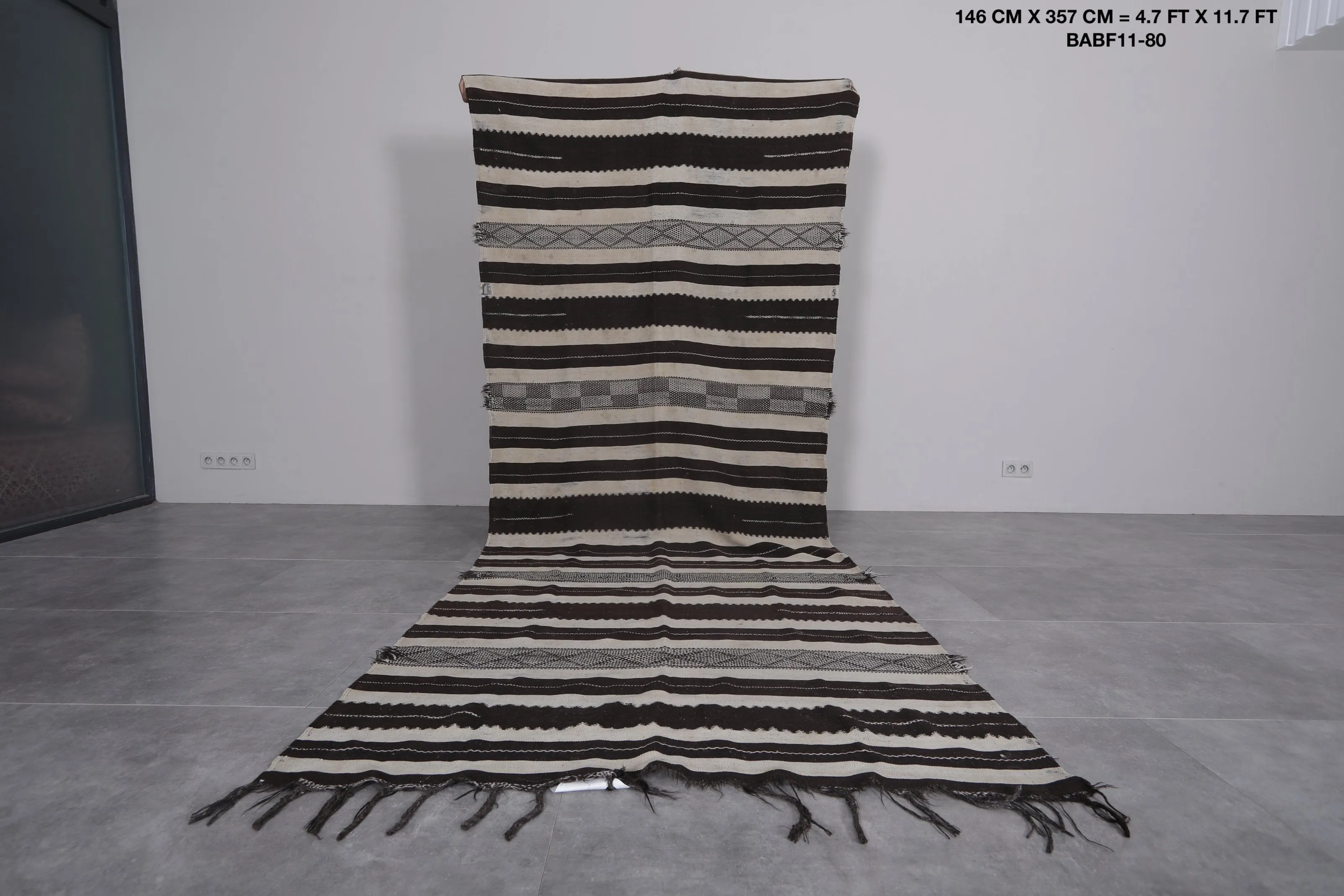 Hallway Berber Kilim 4.7 FT x 11.7 FT - Handwoven Moroccan Rug
