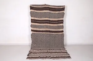 Hand Woven Moroccan Rug 4.7 ft x 10.3 ft - Vintage Berber Kilim