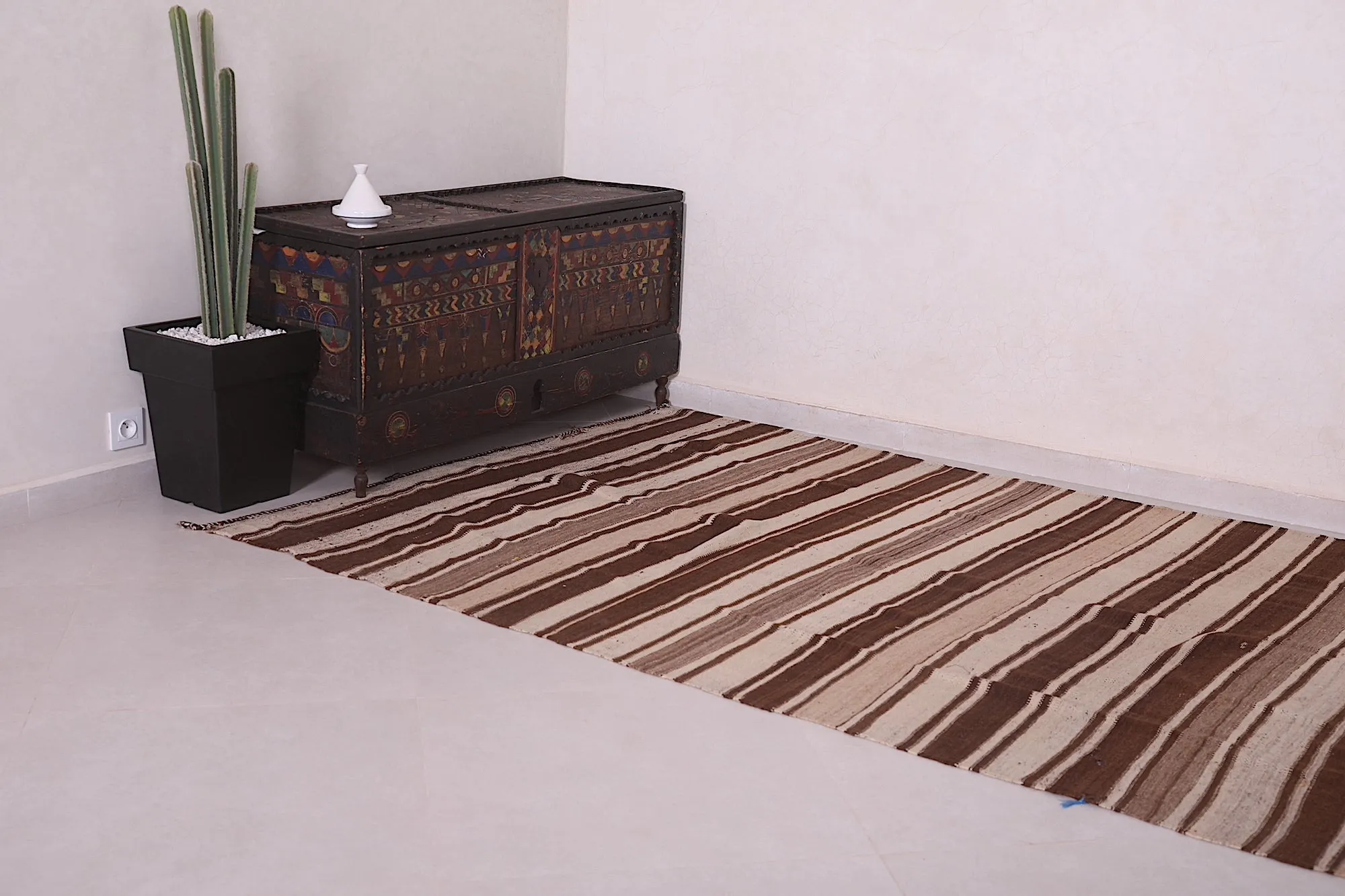 Handmade Long Kilim Rug - 5.1 FT X 12.1 FT | Artisan Masterpiece